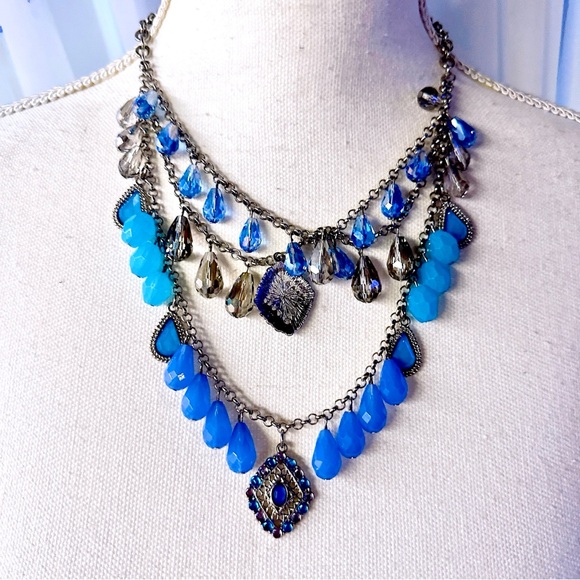 Statement‎ Necklace Lot of 2 Pieces Layered Jewelry Necklace Accessories - Picture 5 of 9